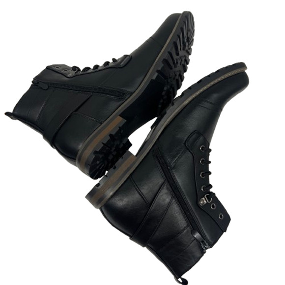 Bruno Marc Philly-5 Black Lace Zip Up Combat Ankle Boots Mens US 13 New